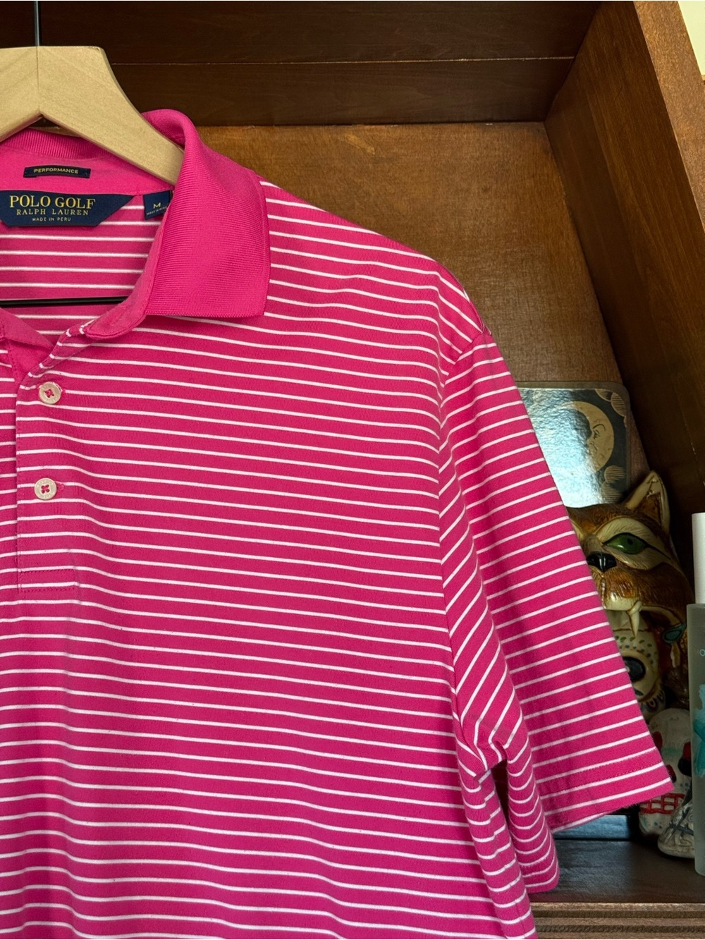Ralph Lauren - Polo Golf Striped Performance Polo - Pink / White - Men’s Medium
